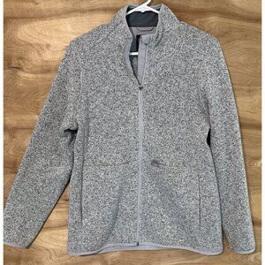 Figs Scrubs On Shift Sweater Knit Jacket Heather Light Gray Size Large